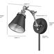 Edith 9 inch 60 watt Modern Gold Swing Arm Sconce Wall Light